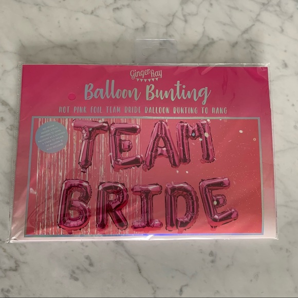 Ginger Ray Team Bride Hot Pink Balloon Bunting - Picture 3 of 8